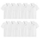 White (5-Pack) 20 10-Pack School Uniform Tagless Polo Tshirt for Little Boys & Big Boys
